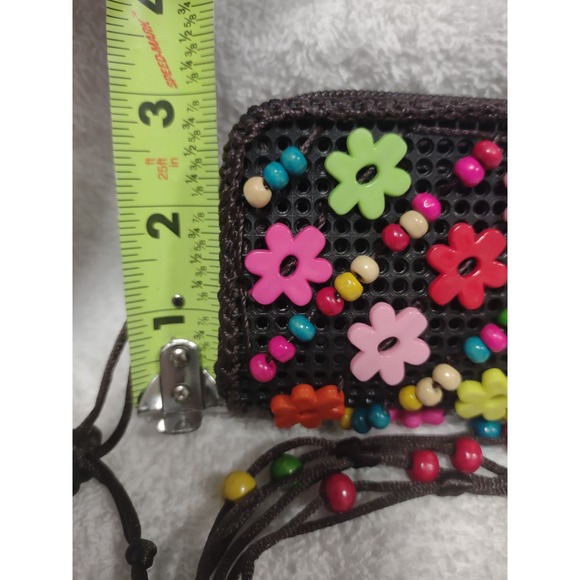 Beaded Flower Mini Bag Crossbody Purse Festival‎ Hippie Boho Y2K - Picture 3 of 5
